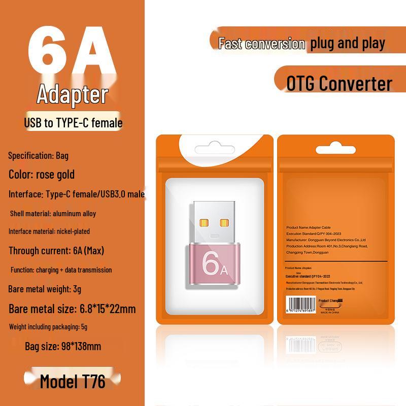 USB To Type-C Female Adapter: Fast Charging, Audio, Data, OTG Converter for Cars and Computers