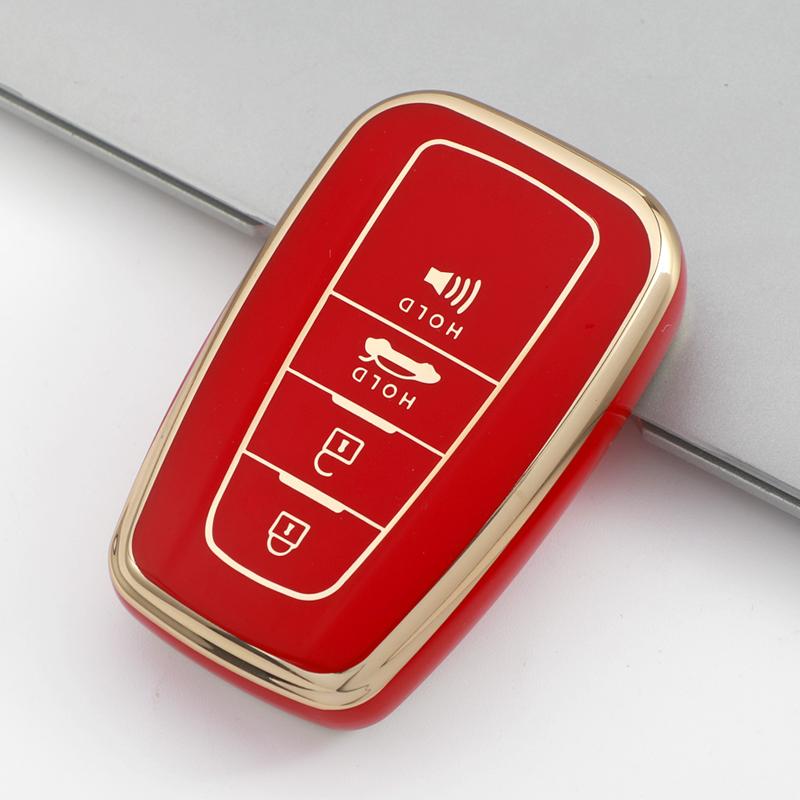 4 Buttons TPU Car Key Case Cover Fob for Toyota Camry CHR Corolla RAV4 Avalon Land Cruiser Prado Prius 2017 - 2022 Keychain