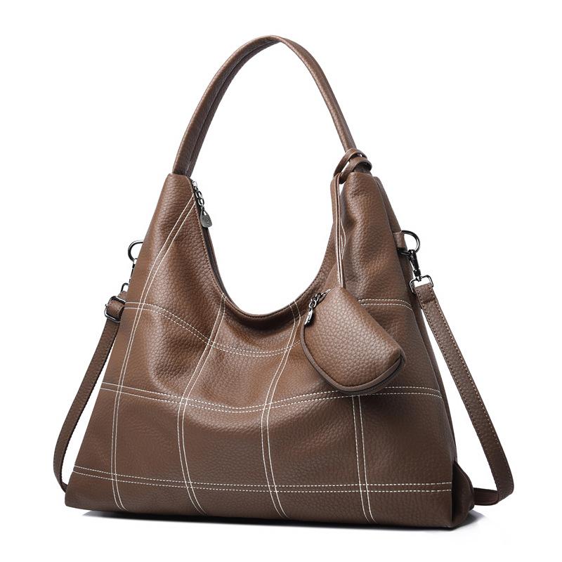 

Women handbag and purse Large capacity High Quality PU Leather Female shoulder bag Ladies big Totes Office bag bolsa коричневий