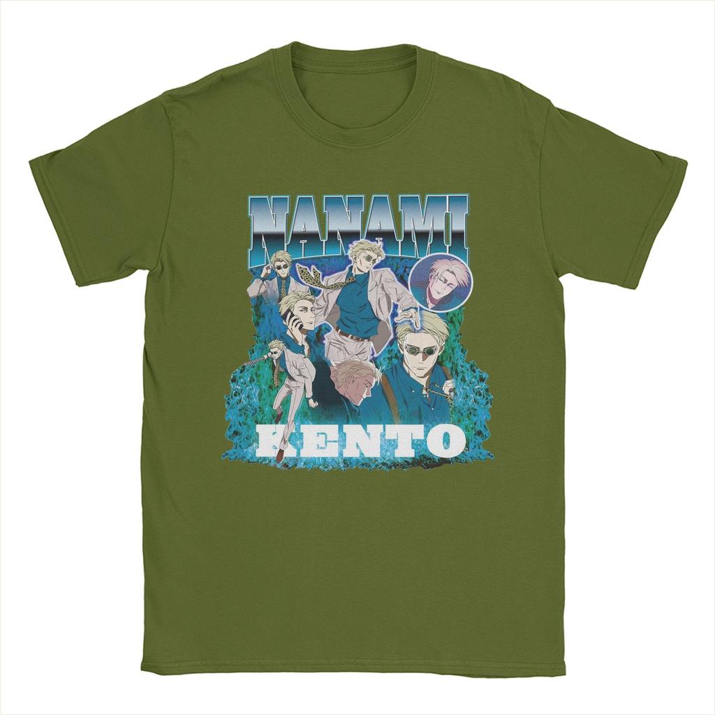 Vintage Nanami Kento JJK Anime Trička Pánská Kulatý výstřih 100% Bavlna Tričko Krátký rukáv Tričko Nápad na dárek Oblečení