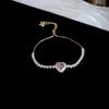 High-End Zircon Floral Heart Bracelet - Luxurious Sparkle for Women