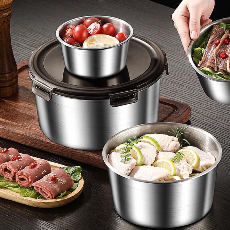 Mishangni 304 Stainless Steel Round Food Storage Container Set
