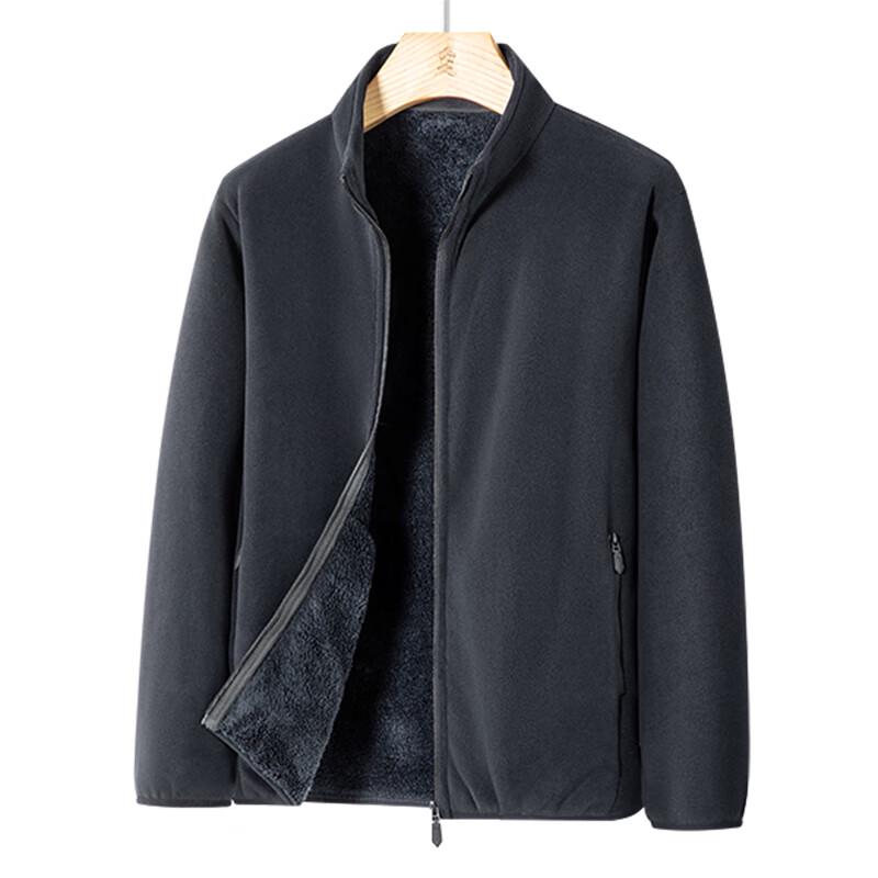 MONTAGUT Men's Thickened Fleece Stand Collar Jacket