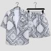 Hawaiian Floral Beach Set: Men's Loose-Fit Plus Size Short Sleeve Shirt & Casual Shorts