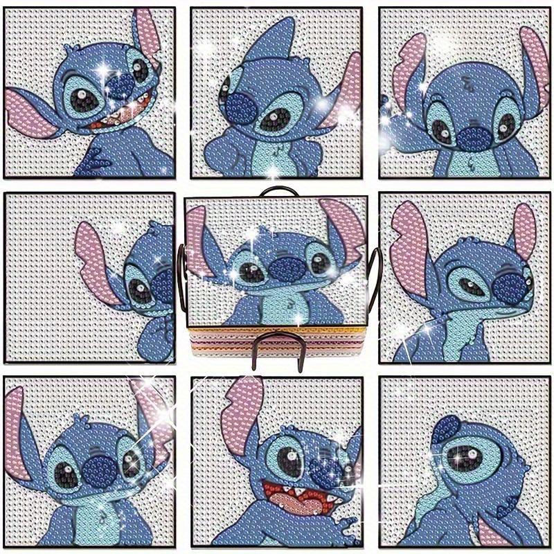 

8pc/sets The Stitch Series Diamond Painting Coasters DIY Diamond Art Coasters 5D Full Drill Diamond Coasters Acrylic Round Cup
