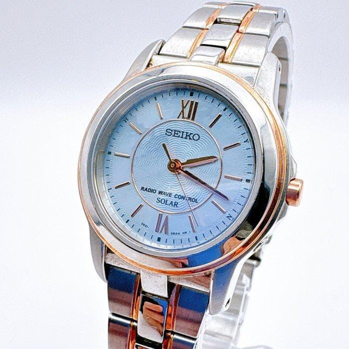 Working item SEIKO Ladies Solar Radio Watch White Dial Combi Color