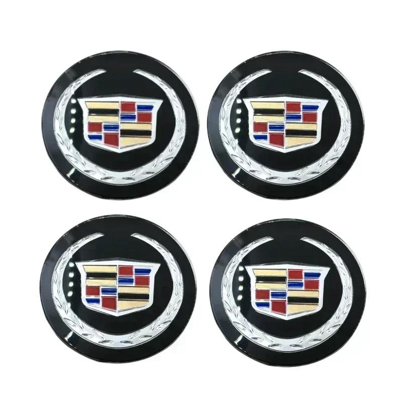 60/65MM Car Wheel Center Hup Emblem Stickers for Cadillac ATS CTS DTS STS SLS SLR XLR Seville Tiburon CT6 Escalade Accessories