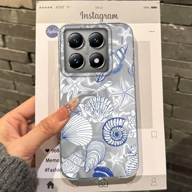 Summer Seashell Starfish Girls Case For Xiaomi 14T 13T Pro 14Tpro 11 Lite 5G NE Silicone Shockproof Water Texture Fundas Cover