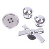 8Pcs/Set Metal Silver Electroplated Bow Button Dot Heart Charms Shoe Buckle Diy Detachable Clogs Sandals Accessories