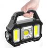 Solar LED Portable Solar Work Lights USB Rechargeable 6 Modes Flashlight Hand-held Searchlight Power Pack COB Camping Torc