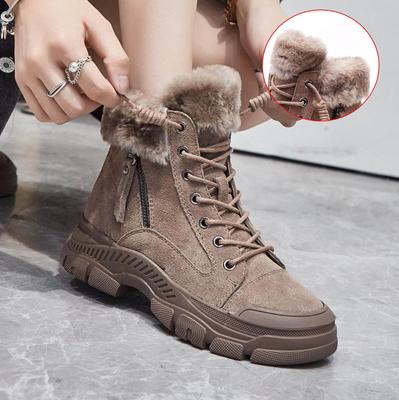Winter Shoes Women Snow Boots Thick Sole Warm Plush Winter Shoes Faux Leather Suede Women Ankle Boots Sneakers