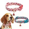 Fruit Pattern Pet Dog Collar Cute Strawberries Print Dog Collar Soft Comfortable Dog Necklace Adjustable Cat Collar Daily Walk