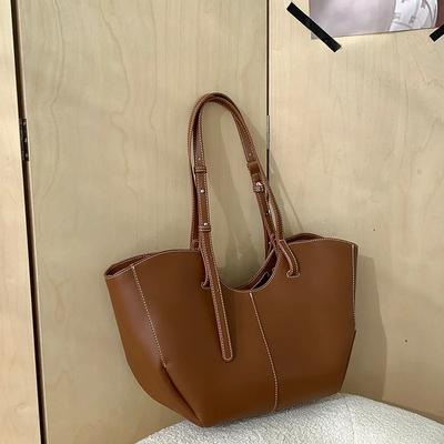 Geantă de mână vintage pentru femei, capacitate mare, portabilă, pentru cumpărături, pe umăr, piele PU de lux, pentru navetiste, geantă de umăr/sub braț bolsa