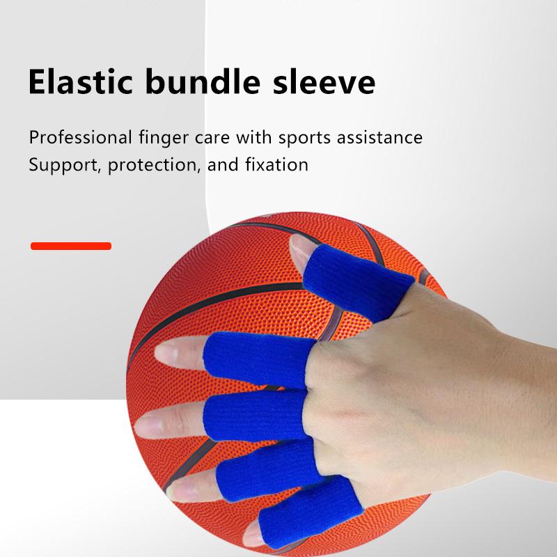 10Pcs Sports Finger Guard Sleeve Basketball Protective Sleeve Wicks Sweat Anti-Slip Breathable Joint Sprain Bandage Protector