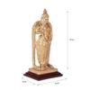 Divine Handicrafts, Pathumalai Murugan Statue, Murugan Resin Idol, Gold Finish - 6 inch Height