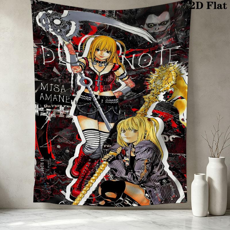 Amane Misa Death Note Wall Tapestry Aesthetic Wall Hanging Printed Fabric Blanket Decorative Tapestries For Bedroom Living Room Home Decor