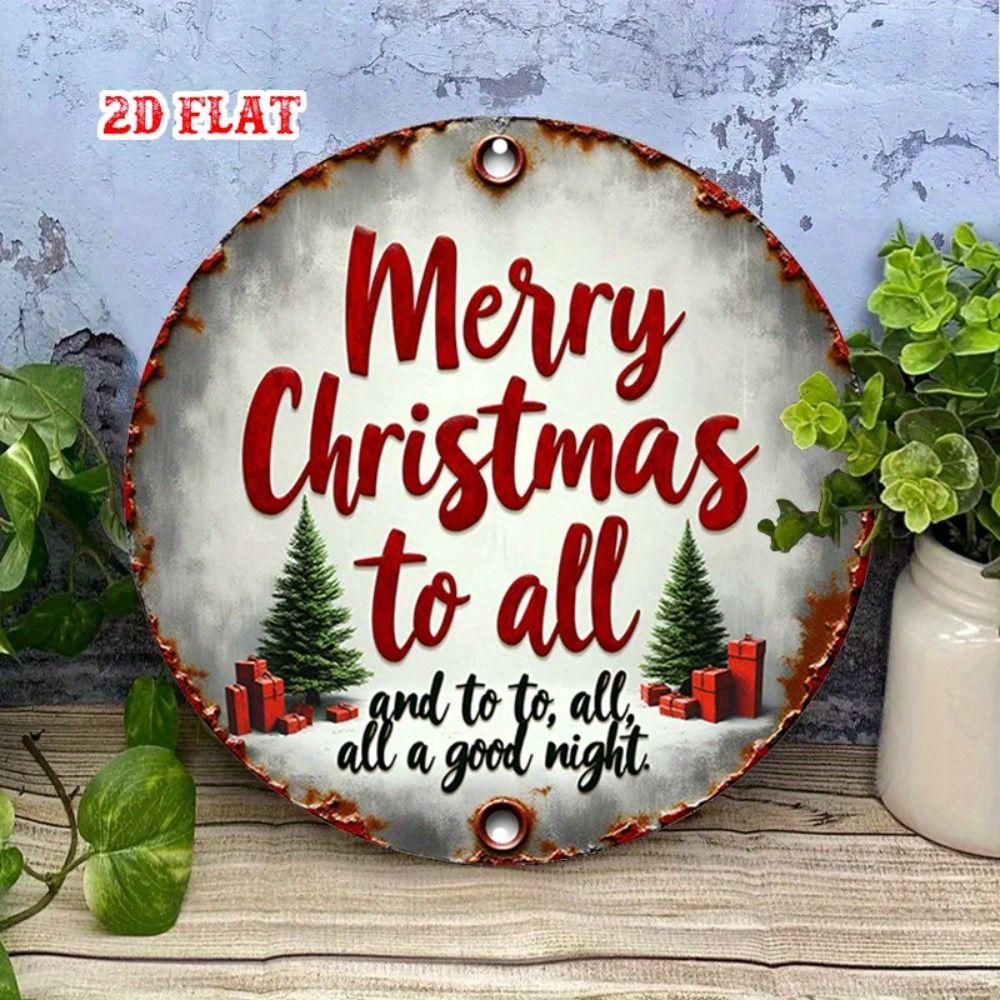 Vintage Metal Sign Blue Deer Merry Christmas Retro Tin Plate Wall Decor Home Holiday Gift 20 Cm