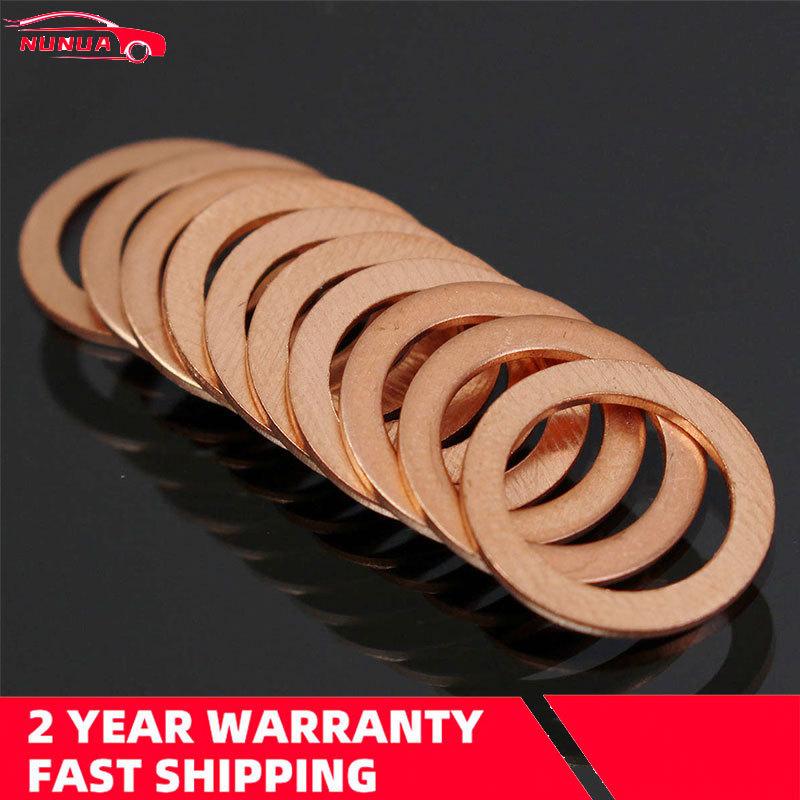 50pcs M10 10mm Motorcycle Braided Clutch Brake Hose Banjo Seal Copper Crush Washer Boat Red Brass Copper Crush Sealing Washer