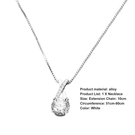 Women Necklace X Shape Faux Moissanite Jewelry Shining Korean Style Necklace for Daily Wear