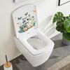 Adesivo per toilette con farfalle di gatto cartone animato, rimovibile, autoadesivo, in PVC impermeabile, soggiorno, camera da letto, bagno, arte della parete, decorazione floreale per animali