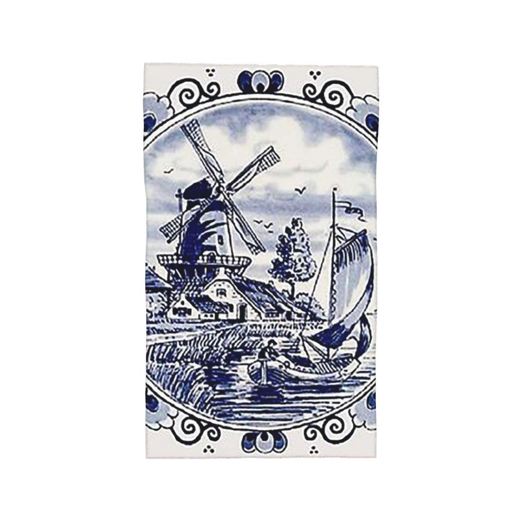 Azzurro Olandese Delft Vintage Mulino a Vento Stampa Asciugamano Viso Morbido Asciugatura Rapida Piscina Bagno Asciugamani in Cotone Assorbente Rapido