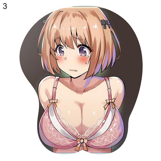 Anime Mouse Pad Chest Non-slip Cartoon 3D Sexy Rubber Mat Wrist Support Single