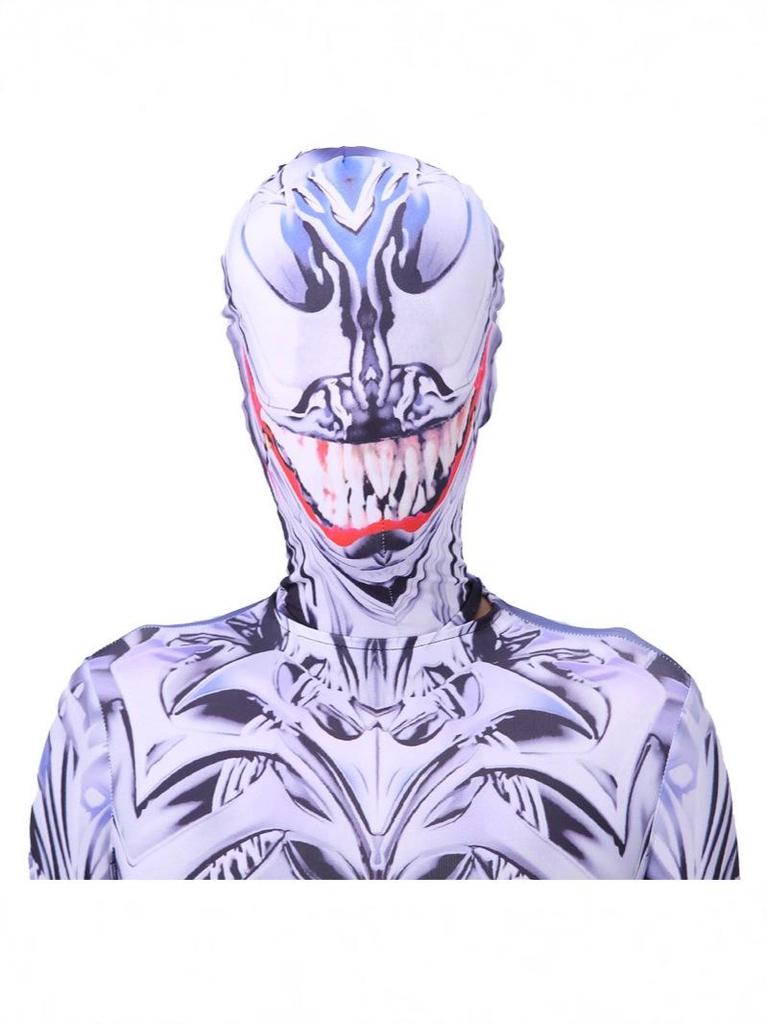 Venom Superhero Bodysuit Halloween Costume: Spiderman & Black Panther Cosplay Jumpsuit