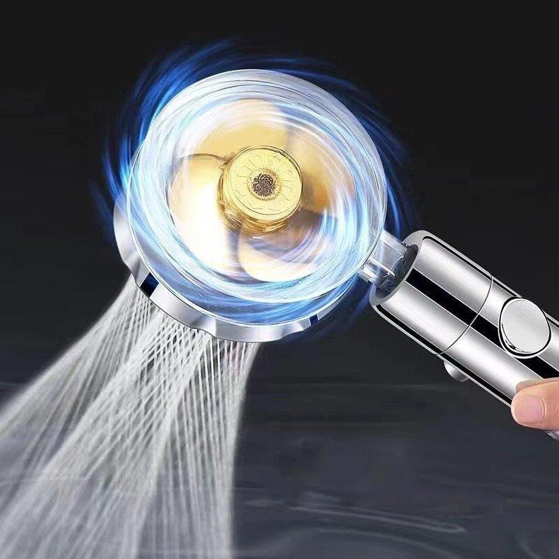 360 Degrees Rotation Turbo Fan Shower Head Filters Bathroom Accessories High Pressure Water Saving Spray Adjustable Showerhead