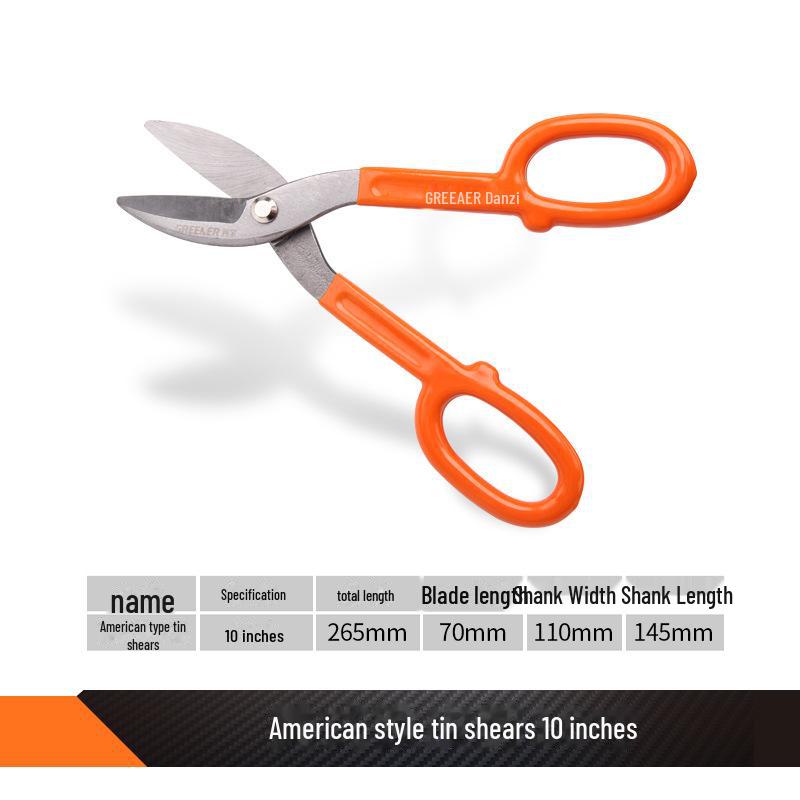 Green Forest Metal Cutting Scissors: Steel, Tin, Iron, German-American Design