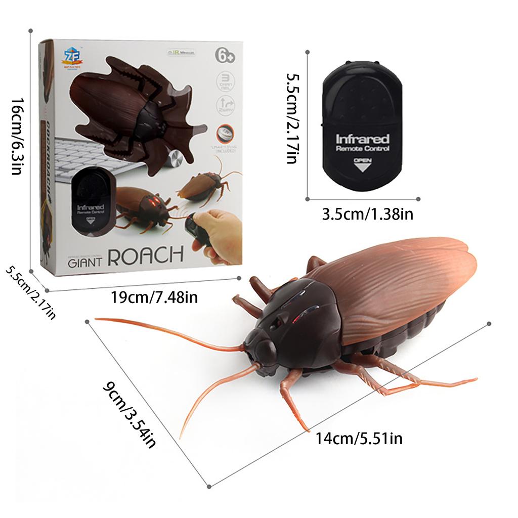 Remote Control Cockroach Toy Electric Simulation Cockroach Animal Model New Peculiar Prank Toy