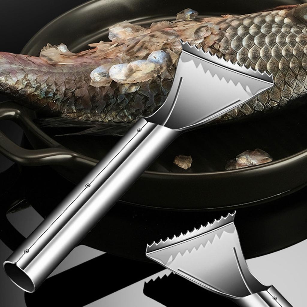 304 Stainless Steels Fish Descaler with Comfortable Grip for Quick and Safe Scale Removal Seafood Descaling Tool