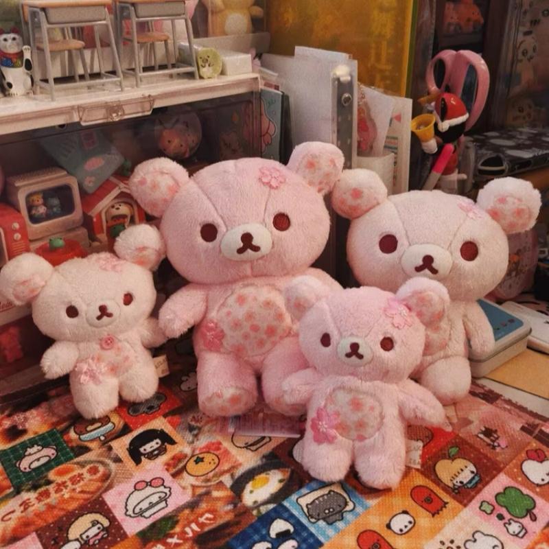 30/40/50cm Sakura Rilakkuma Plush Toy Soft Kawaii Cartoon Cherry Blossom Bear Doll Cute Stuffed Animal Basic Style Kids Gift