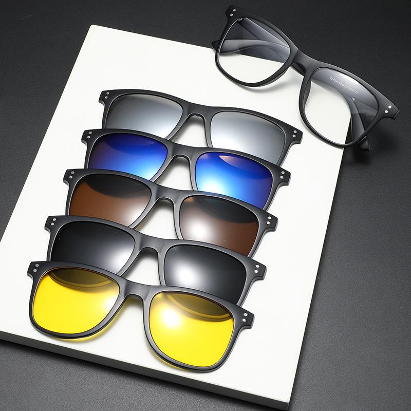 

Interchangeable Sunglasses Cover Tr Glasses Frame Magnetic Suction Myopia Polarized Sunglasses 2282 PC material rack