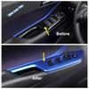 Carbon Fiber Look Car Window Glass Lift Switch Button Decor Cover Trim Sticker ABS Accessories For Toyota C-HR CHR 2016 -