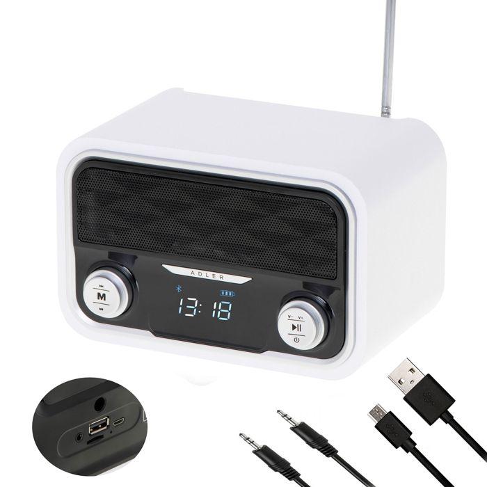Radio Portable - Adler - AD1185 - Bluetooth - Tuner FM - Lecture MP3 - USB et SD