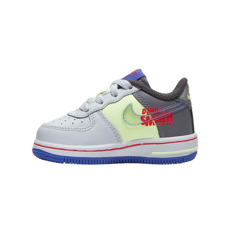(TD) Nike Force 1 LV8 Gray Green Blue Baby CU1032-001 EU 27