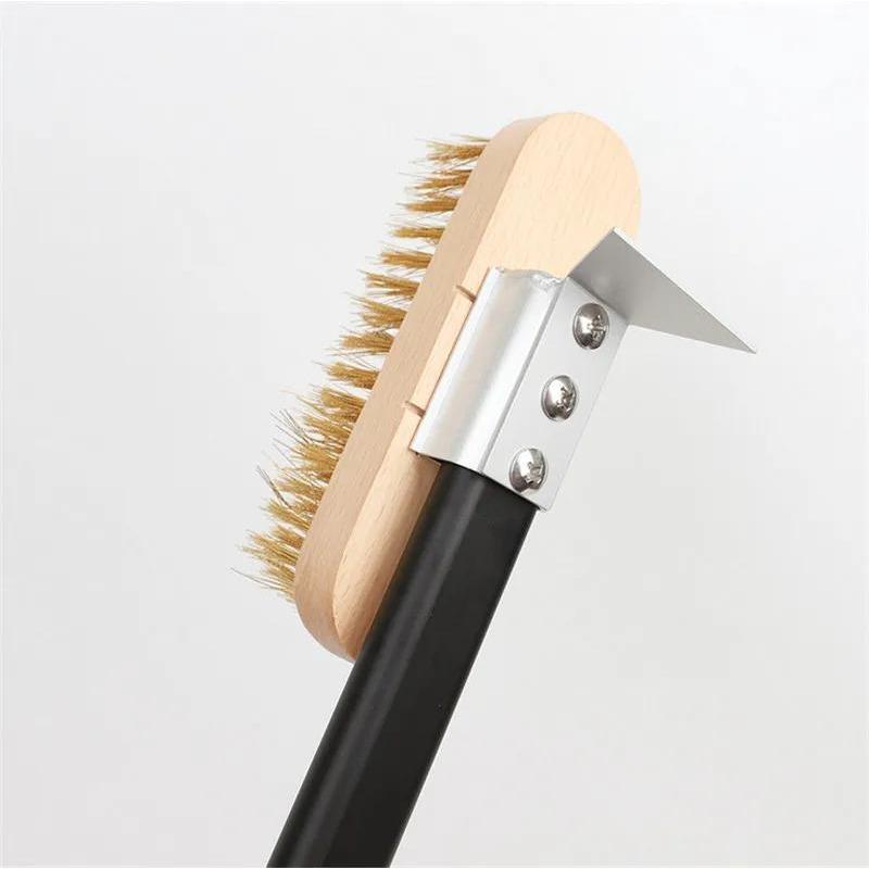 Pizza Stove Oven Clean Copper Brush Scraper Household Grill Brass Bbq Rack Machine Cleaning Brush with Long Handle Pizza Peel