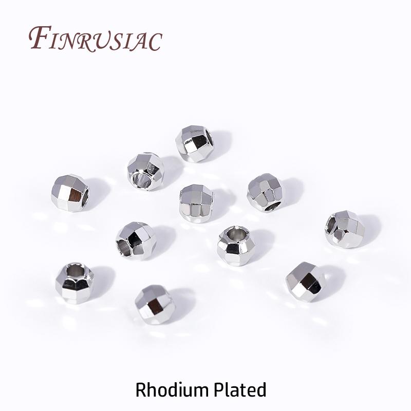

2.5/3/4/5mm 18K Gold Plated Shiny Faceted Round Ball Beads Metal Spacer Beads Bracelets Separator Beads For Jewelry Making 2.5MM-50 pcs