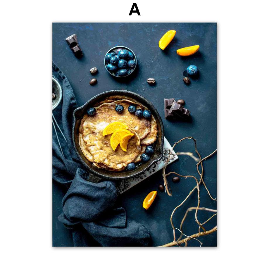 Egg Tart Donut Avocado Food Fruit Pastry Wall Art Canvas Painting Nordic Posters And Prints Pictures For Living Room Home Decor