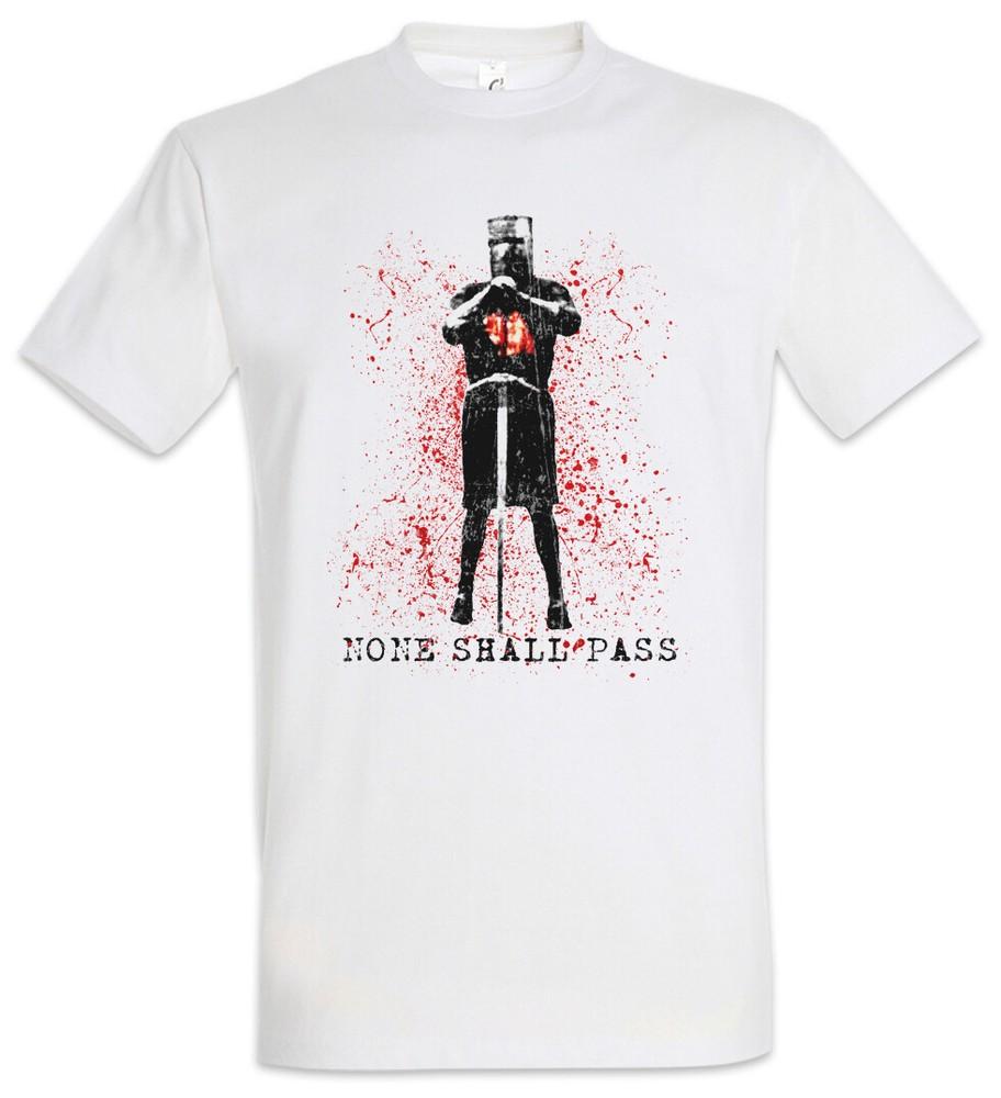 

None Shall Pass T-Shirt Monty Fun Black Python Knight And The Holy Grail 4XL