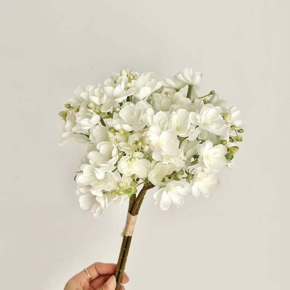 4PCS/Bundle White Artificial Jasmine Flower Bundle Decorative Simulation Artificial Bouquets DIY Plastic Fake Flower белый