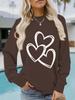 Womens Long Sleeve Pullover Sweatshirt Autumn Winter Fashion Valentines Day