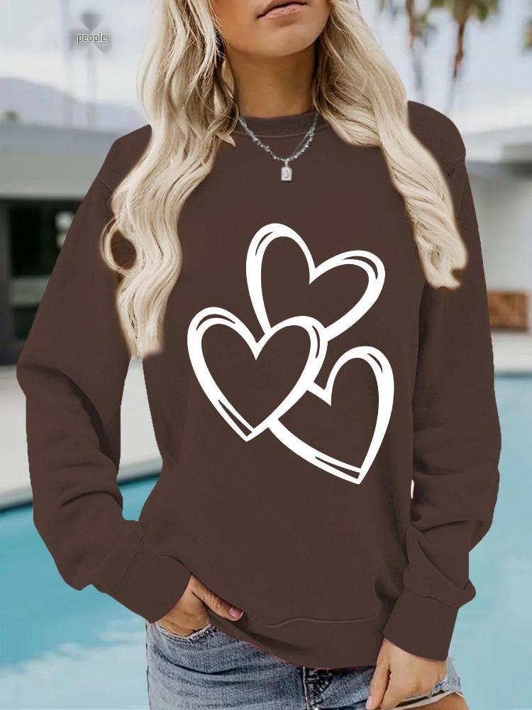 Womens Long Sleeve Pullover Sweatshirt Autumn Winter Fashion Valentines Day