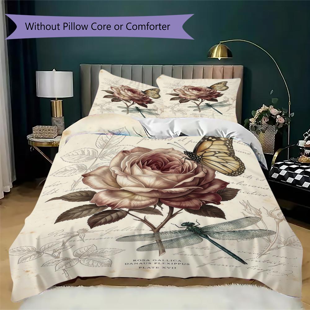 Retro Animals Pattern Bedding Uilt Set Uilt Cover Pillowcase Home Decoration Birthday Gift (1 * Duvet Cover + 2 * Pillowcase  Without Core)