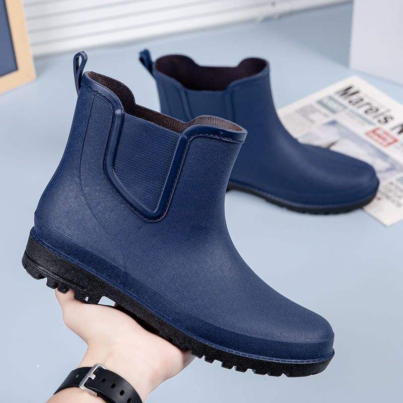 

New rain shoes men s non-slip short rain boots waterproof boots kitchen outdoor work rubber shoes construction site velvet low tube water shoes 44
