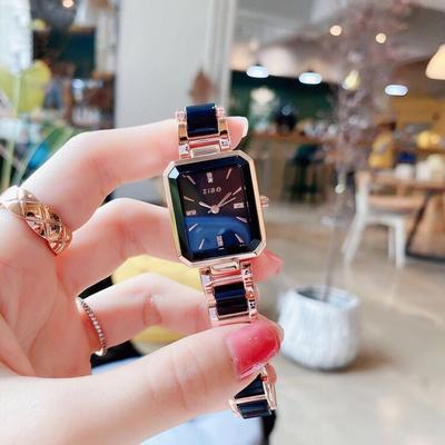 Women's High-end Temperament Waterproof Niche Light Luxury Elegant New Square Ceramic Women's Quartz Watch