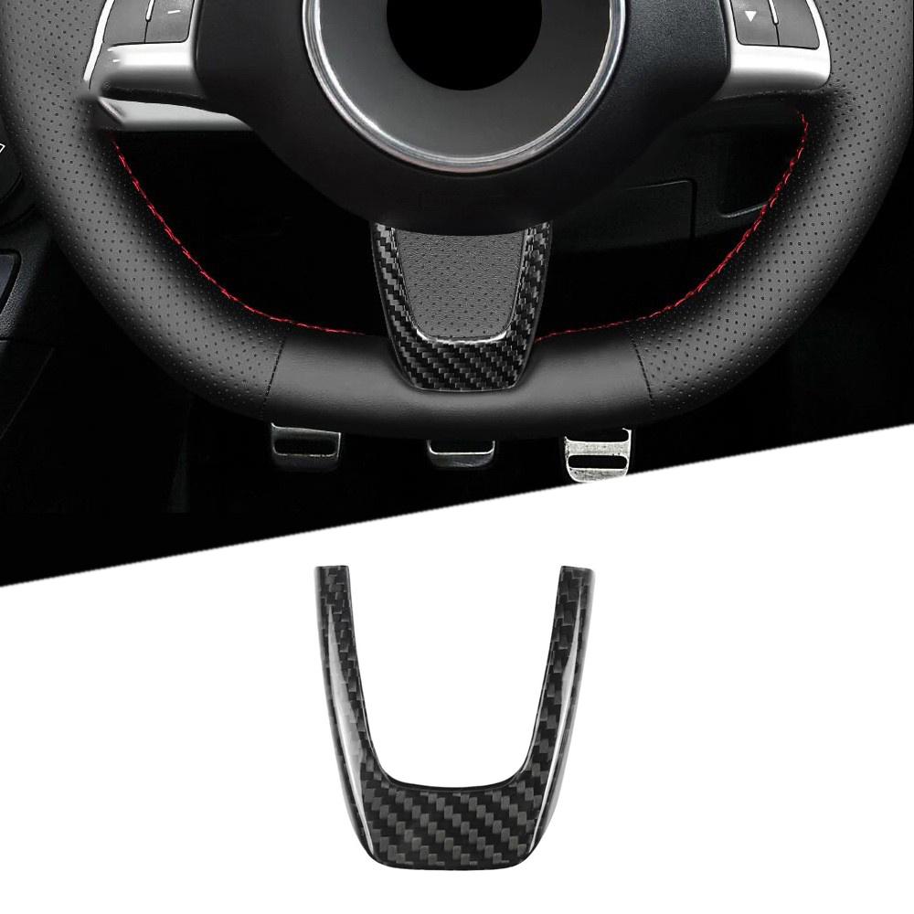 

Black Steering Wheel Center Cover REAL HARD Carbon Fiber For Fiat 500