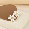 White Color Flower Big Petals Stud Earrings for Women Bohemian Alloy Statement Punk Simple Jewelry