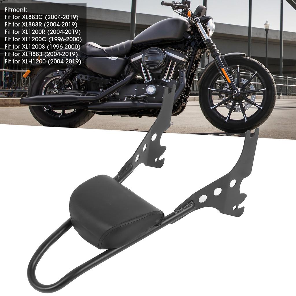 Detachable Motorcycle Backrest Bar Pad Kit Fit for XL883C XL883R 200R 200C XLH883 04-19