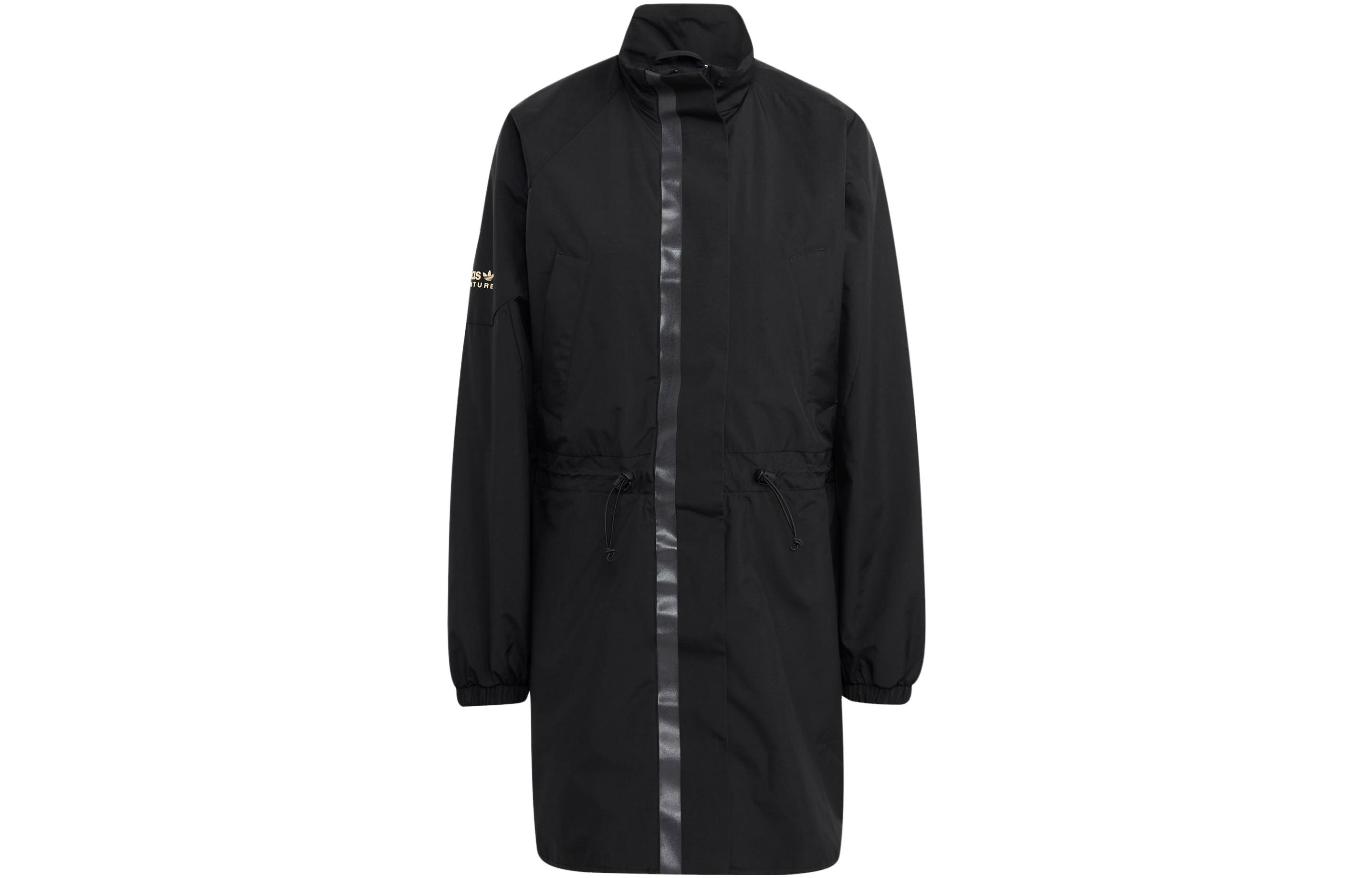 Adidas Originals Long Sleeved Dresses Women s Black Stand Collar Moderate Mid Length IA8567 XXS
